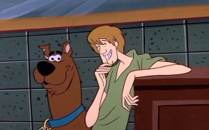 Scooby turns... sees it...